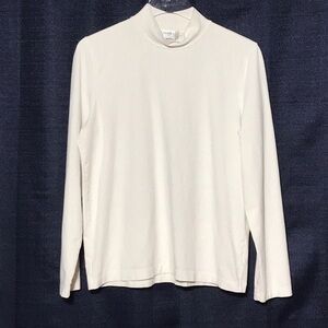 White Long Sleeve Turtleneck Top